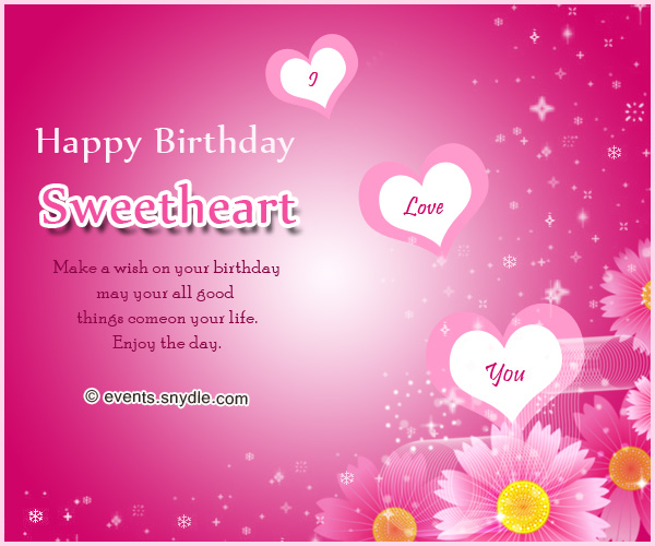 birthday wishes for sweetheart