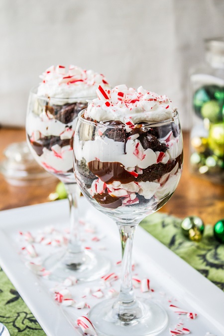 Candy Cane Brownie Trifle