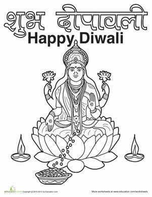 Diwali printable coloring page for kids 5